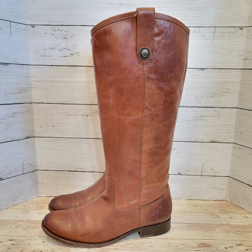 Frye Melissa button boots in cognac